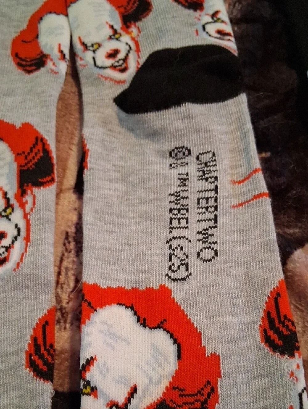 Chapter Black, Gray and Red Horror-Themed Crew Socks Duo